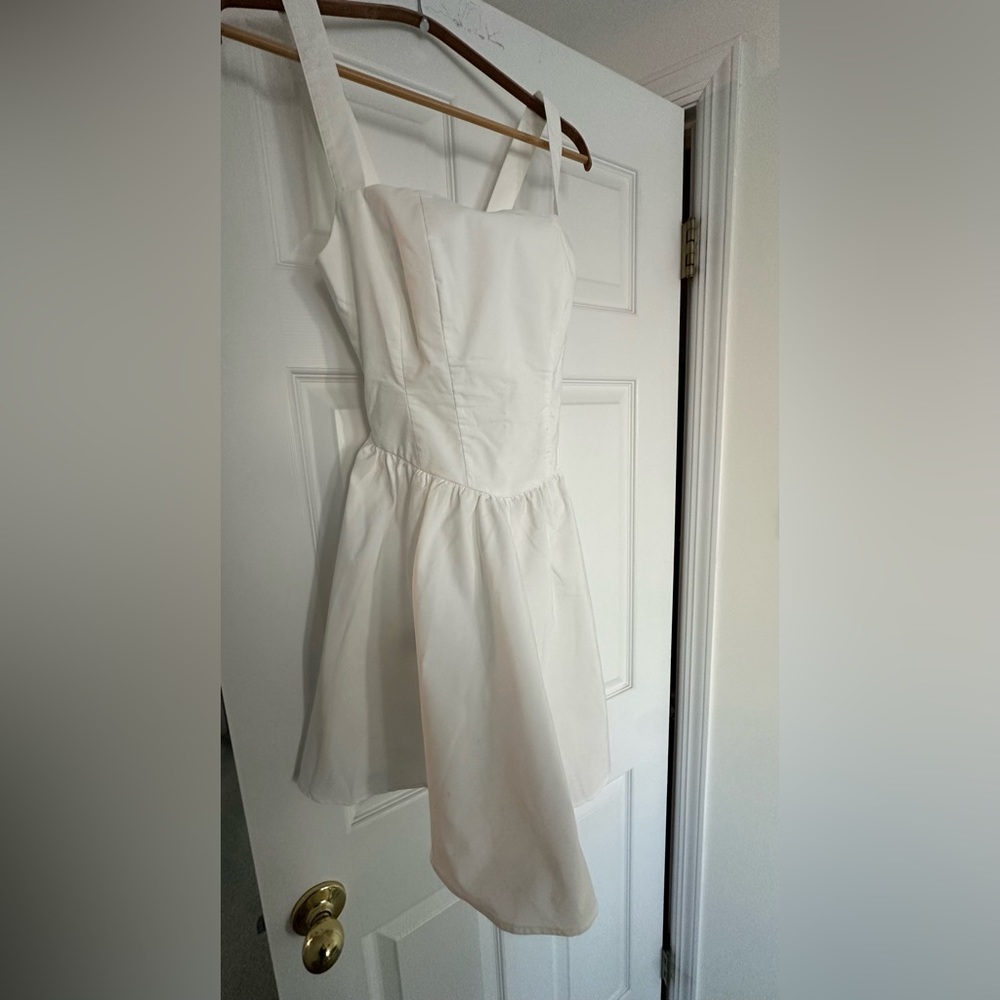 Free People White Strap Dress Sleeveless XS NWT Crisscrossed Back Pockets